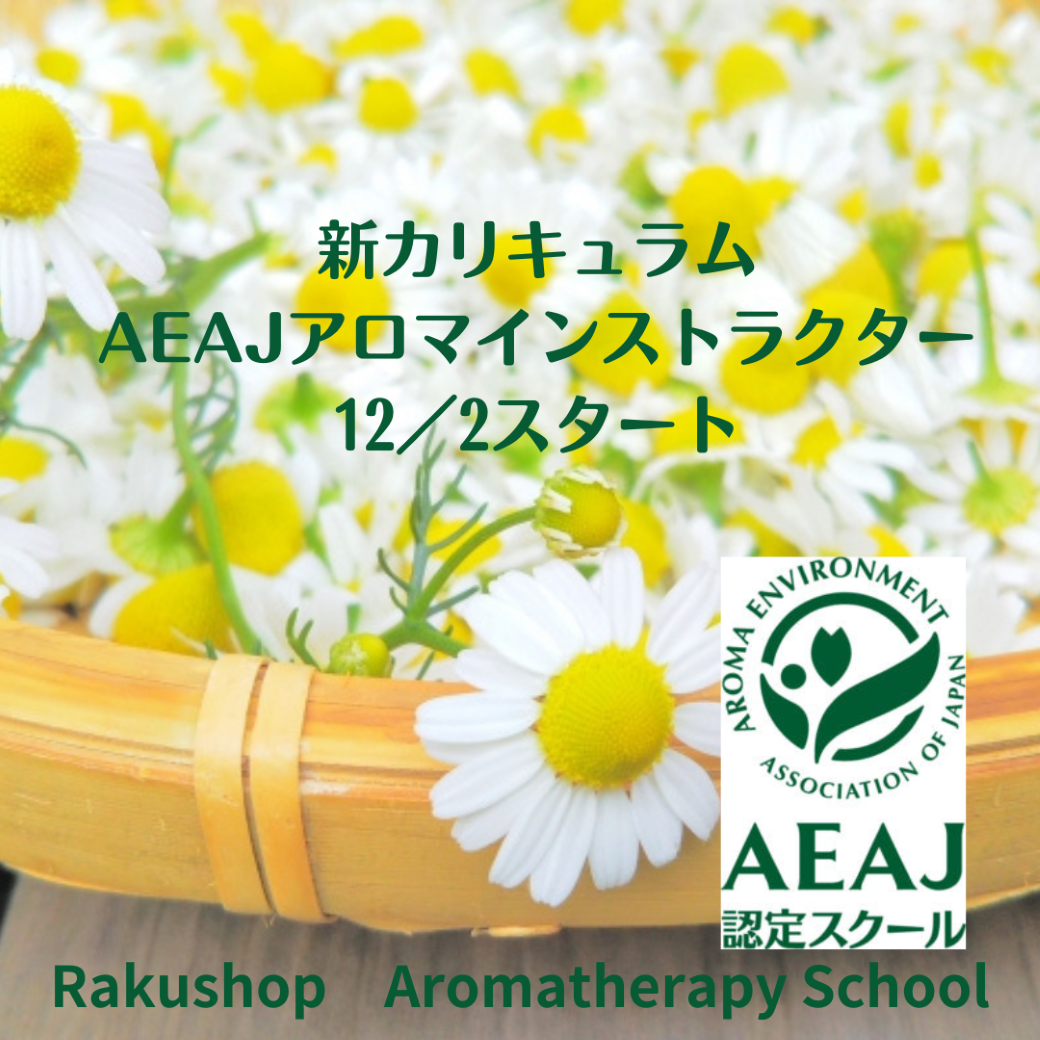 【12/2スタート!新カリキュラム】AEAJアロマインストラクター講座がスタートします。 【12/2スタート!新カリキュラム】AEAJアロマインストラクター講座がスタートします。