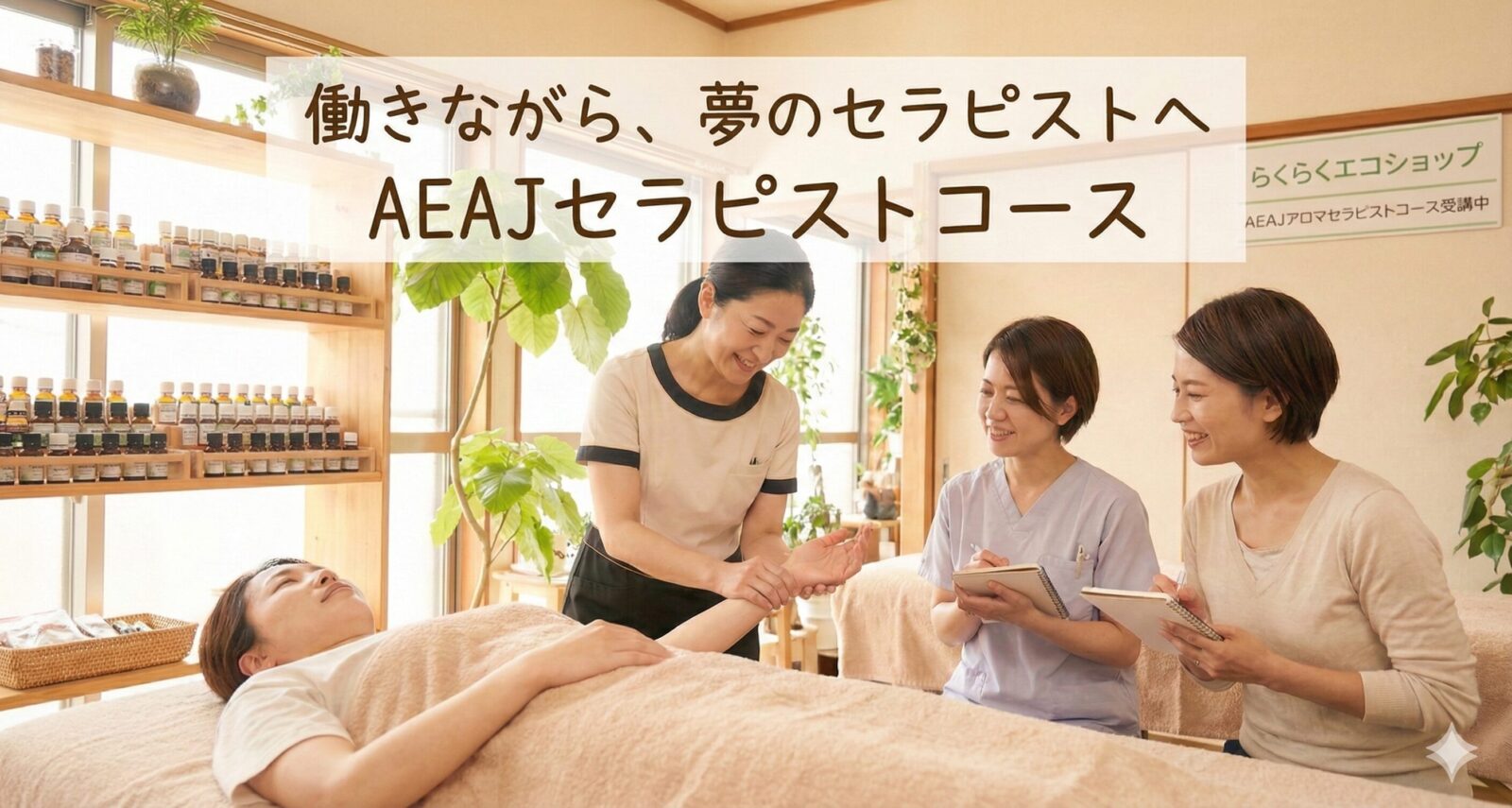 働きながらAEAJアロマセラピストへ。ライフスタイルに合わせて学べる3つのクラスをご紹介 働きながらAEAJアロマセラピストへ。ライフスタイルに合わせて学べる3つのクラスをご紹介