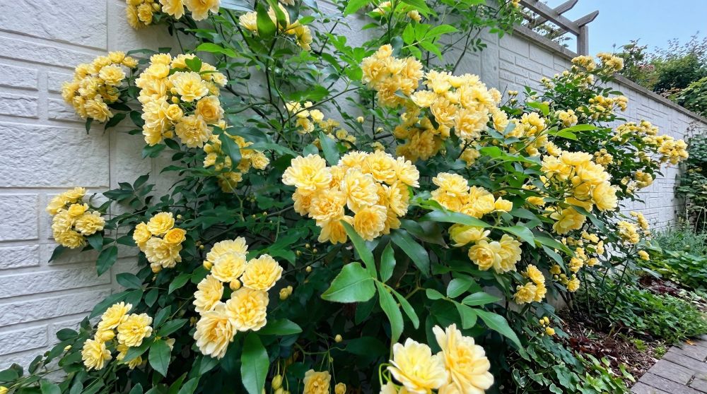 【ハーブガーデン通信】モッコウバラが静かに見頃を迎えました