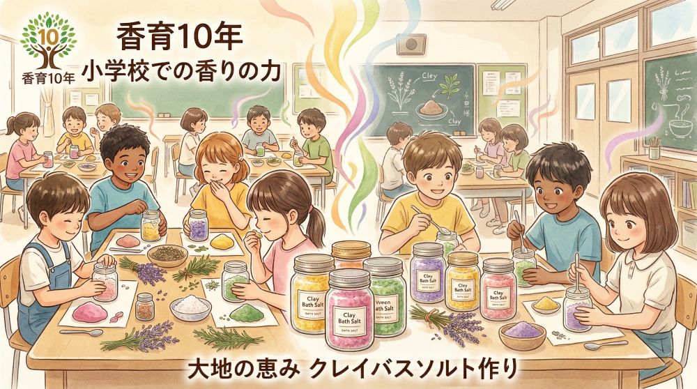 【香育10年】小学校で伝える香りの力。4月の緊張を解くクレイの休息