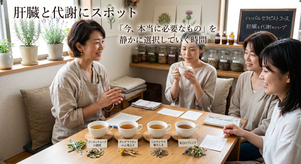JAMHAハーバルセラピストで学ぶ肝臓ケアと私に合うハーブの選び方 JAMHAハーバルセラピストで学ぶ肝臓ケアと私に合うハーブの選び方